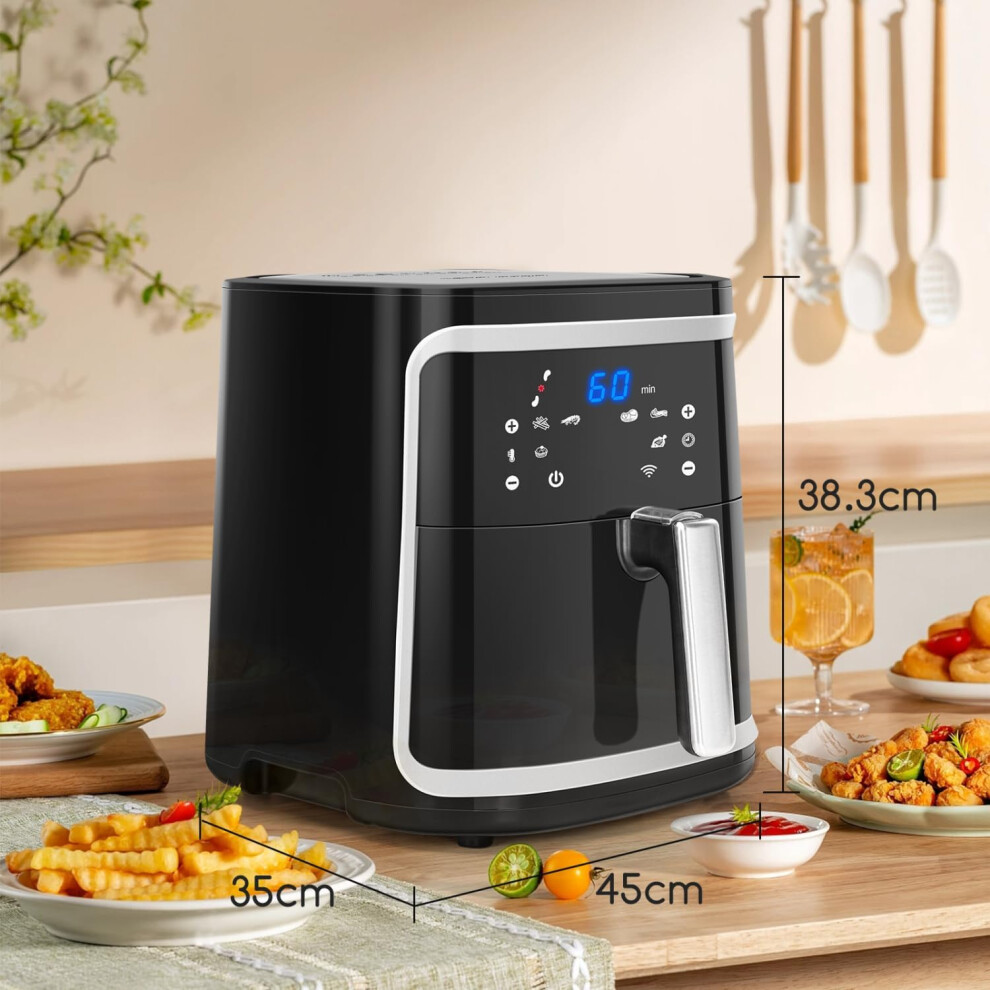 7l-1900w--air-fryer-7l--air-fryers-oven-for-home-use-1900w-with-rapid-air-circulation--app-smart-control--8-presets--cookbook--black---cube-smart