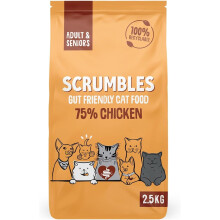 Scrumbles All Natural Dry Cat Food with 75% Chicken, High Protein Food For Adults And Seniors, 2.5Kg,el envase puede variar
