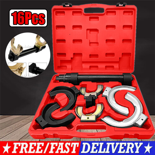 (Red) 16Pcs Coil Spring Compressor Set Suspension Spring