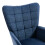 Living And Home (Dark Blue) Upholstered Wingback Armchair with Footstool 5