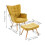 Living And Home (Yellow) Upholstered Wingback Armchair with Footstool 7