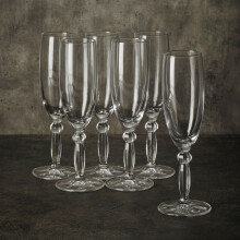 Champagne Drinking Flutes Stemmed 6 Set Cocktail Glasses Dinner Party