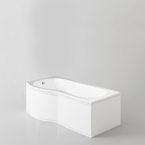 DIAMOND P SHAPED SHOWER BATH - 1700MM WITH SCREEN - LEFT HAND 1