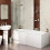 DIAMOND P SHAPED SHOWER BATH - 1700MM WITH SCREEN - LEFT HAND 1