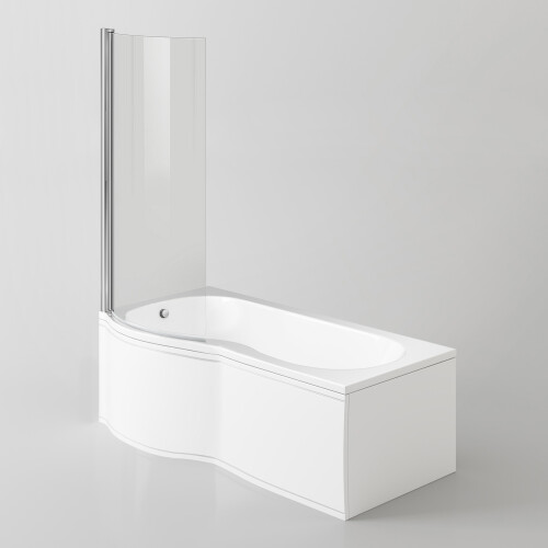 DIAMOND P SHAPED SHOWER BATH - 1700MM WITH SCREEN - LEFT HAND 2