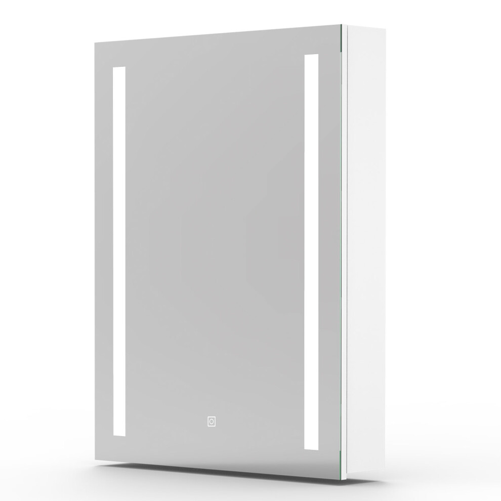 LED Bathroom Mirror Cabinet Dimmable Socket 45x60cm