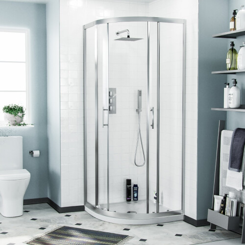 Saturn Quadrant 800mm Shower Enclosure & Tray Bathroom 1