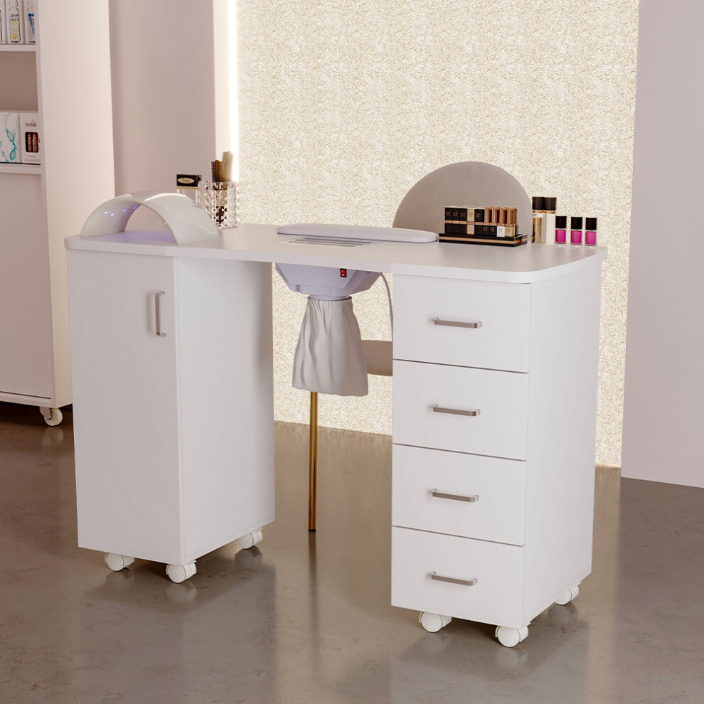 Manicure Table with Dust Collector and Wrist Cushion