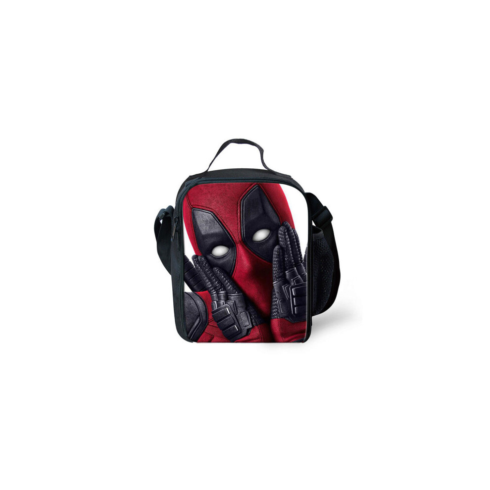 (Hold Face) Deadpool Student Insulated Messenger Lunch Bag