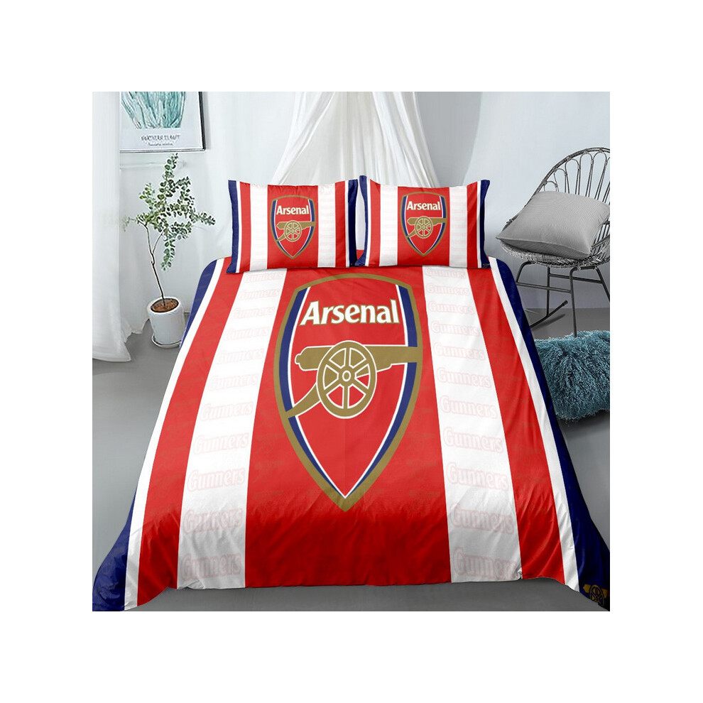 (Arsenal 2, 135*200cm) Football Team 3D Printed Bed Sheets & Pillowcases 3pcs Set  ï»¿