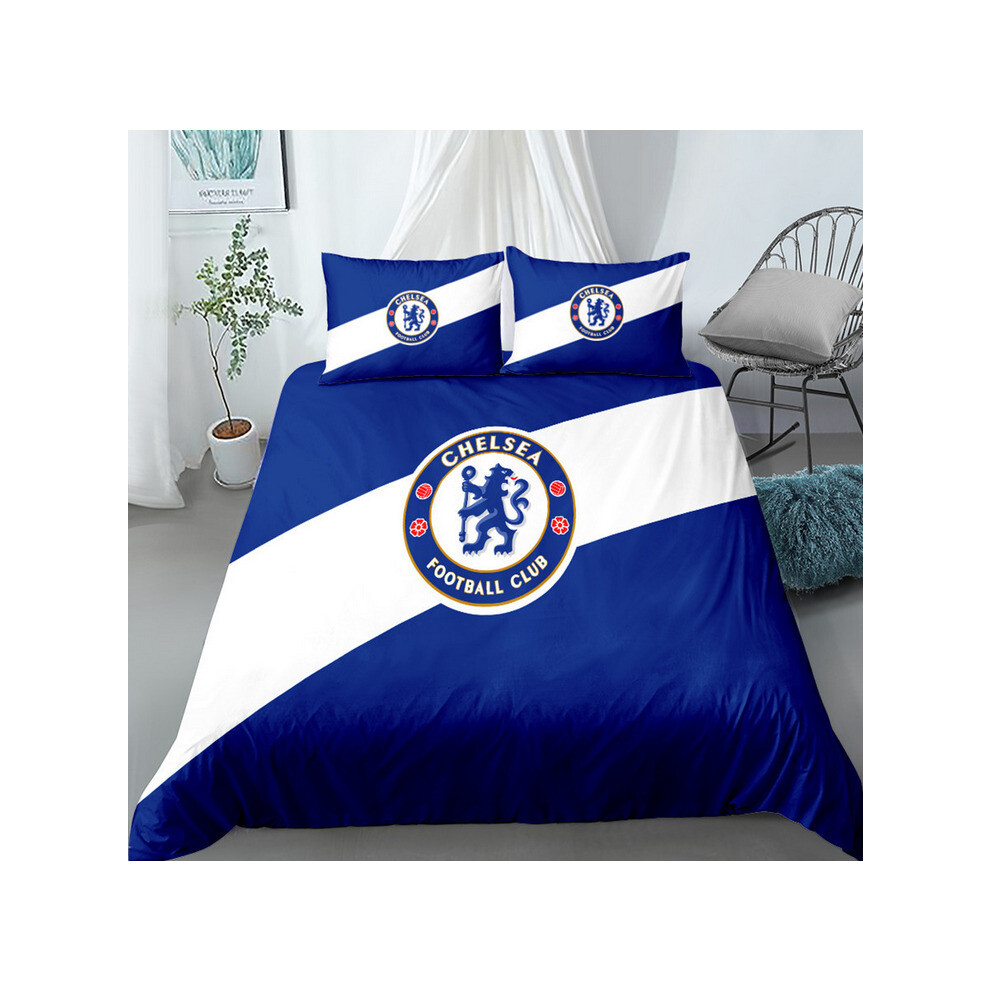 (Chelsea 1, 135*200cm) Football Team 3D Printed Bed Sheets & Pillowcases 3pcs Set  ï»¿