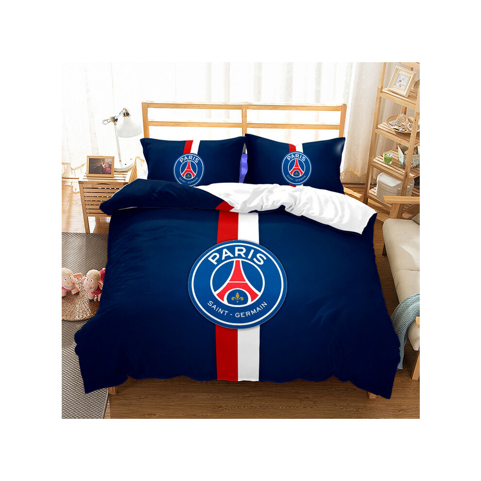 (Paris, 135*200cm) Football Team 3D Printed Bed Sheets & Pillowcases 3pcs Set  ï»¿