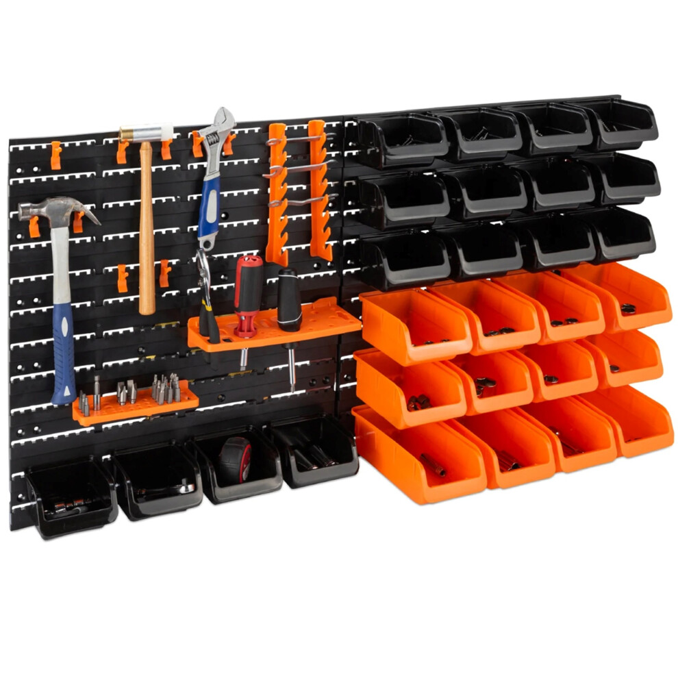 44 Pcs Pegboard Shelf Tool Organiser Wall Mount Shelves Storage Rack 5057102016236