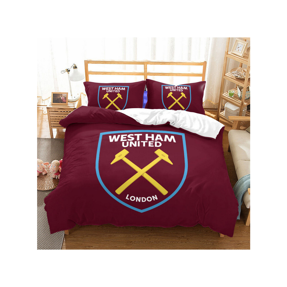 (West HAM United , 200*200cm) Football Team 3D Printed Bed Sheets & Pillowcases 3pcs Set  ï»¿