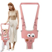 (Pink) Babies Walking Helper Toddler Harness Assistant Belt Adjustable Babies Walker Helper Soft Babies Walking Belt Walking Babies