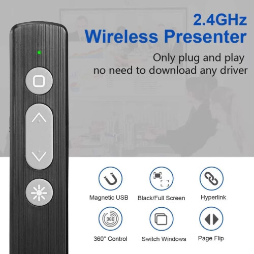 2.4GHz Multifunctional USB Wireless PPT Laser Page Turning Pen Electronic Laser Pointer Pen(K200) 2
