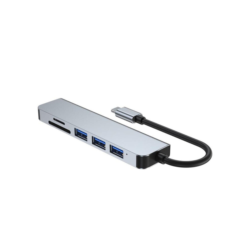 6 In 1 Type C To 3 X Usb Ports + Sd/Tf + Hdmi Docking Station 7457264165199