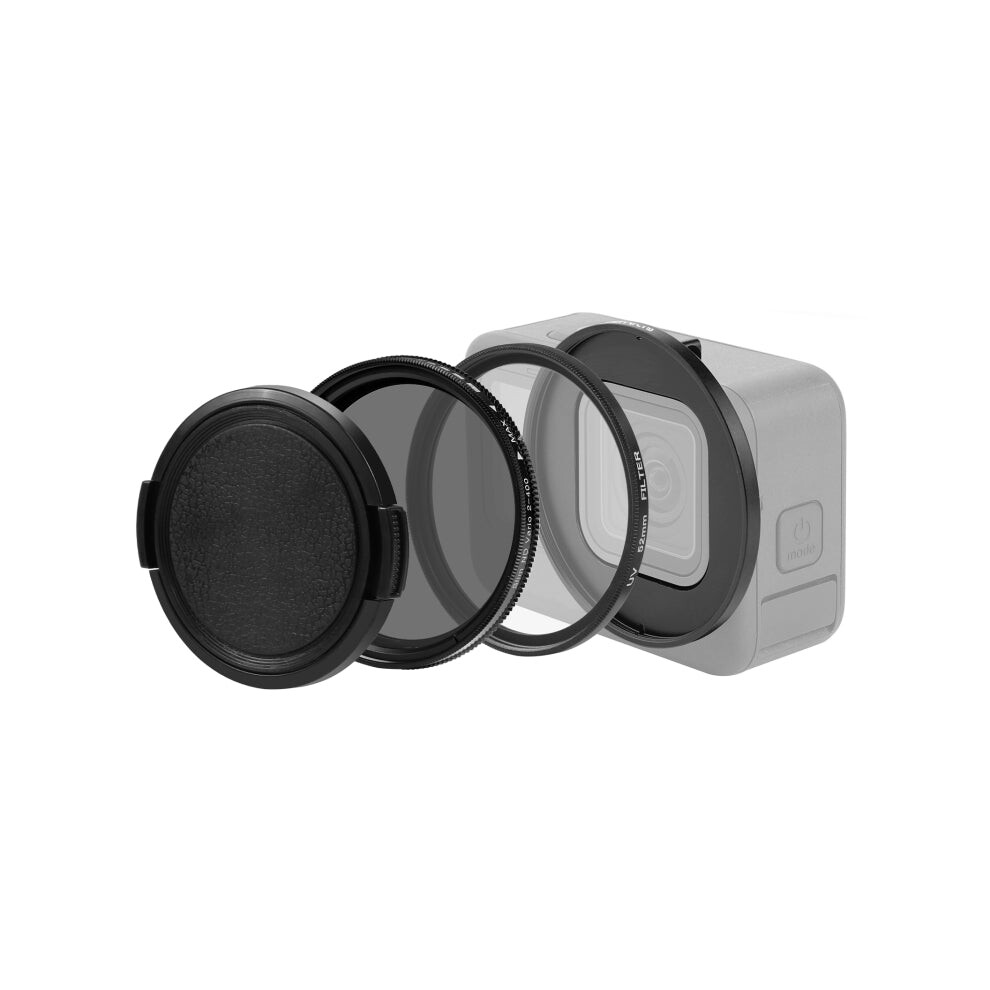 For Gopro Hero12 /11 /11 Mini /10 /9 Puluz 52Mm Uv Nd2-400 Filter With Adapter Ring(Black) Black 8604830770397