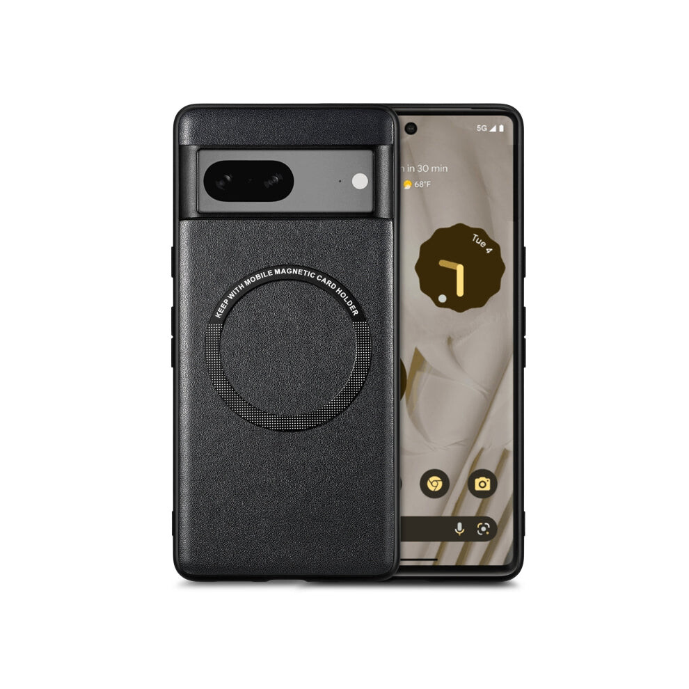 For Google Pixel 7A Solid Color Leather Skin Back Cover Phone Case(Black)
