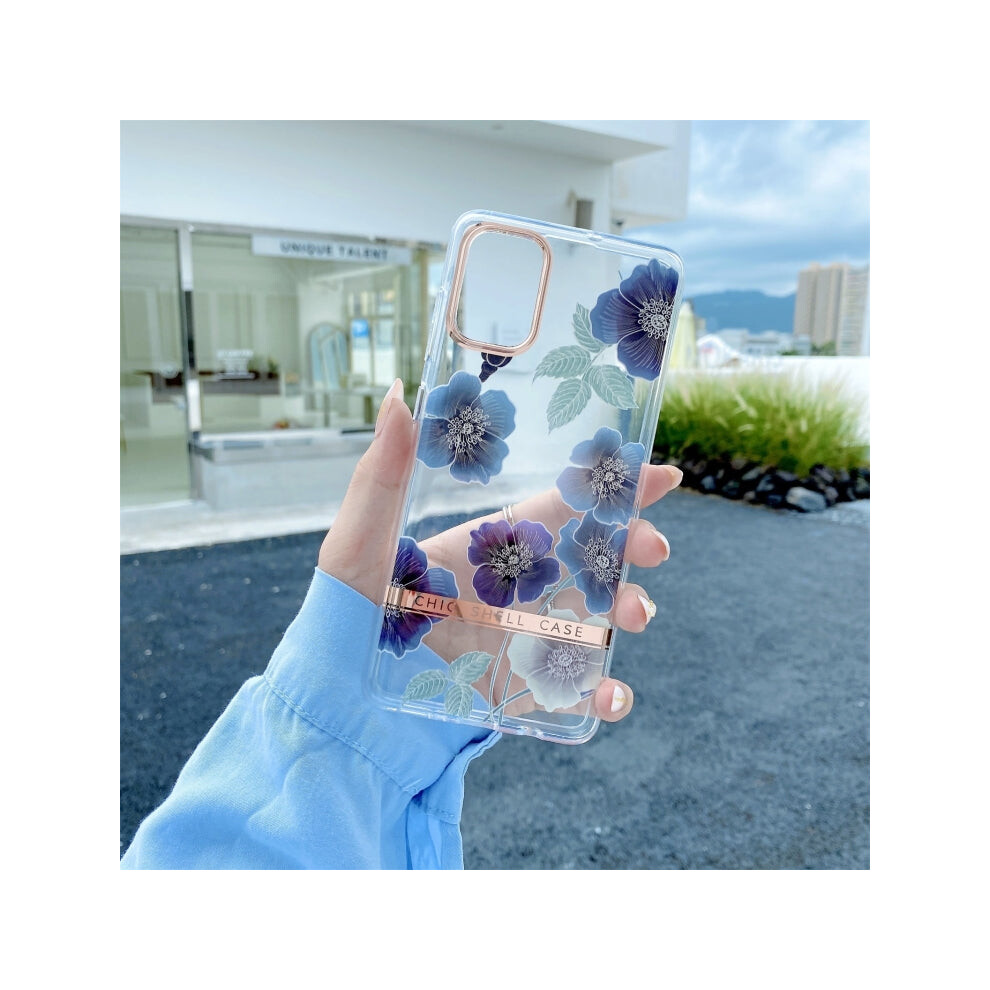For Samsung Galaxy A14 5G High Translucent Electroplating Flower Pattern Tpu + Pc Phone Case(Cineraria) 9038672636822