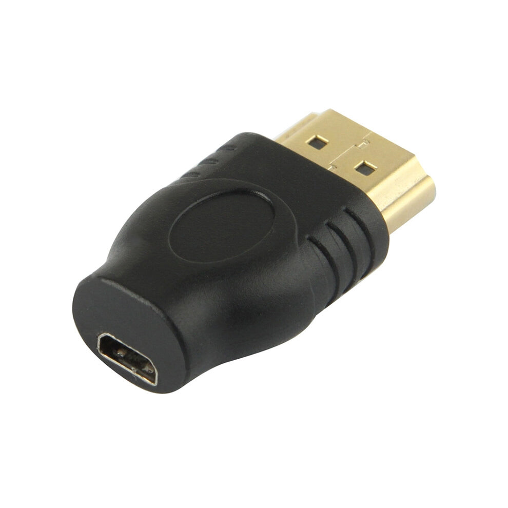 Gold Plated HDMI 19 Pin Male to Micro HDMI Female Adapter(Black)