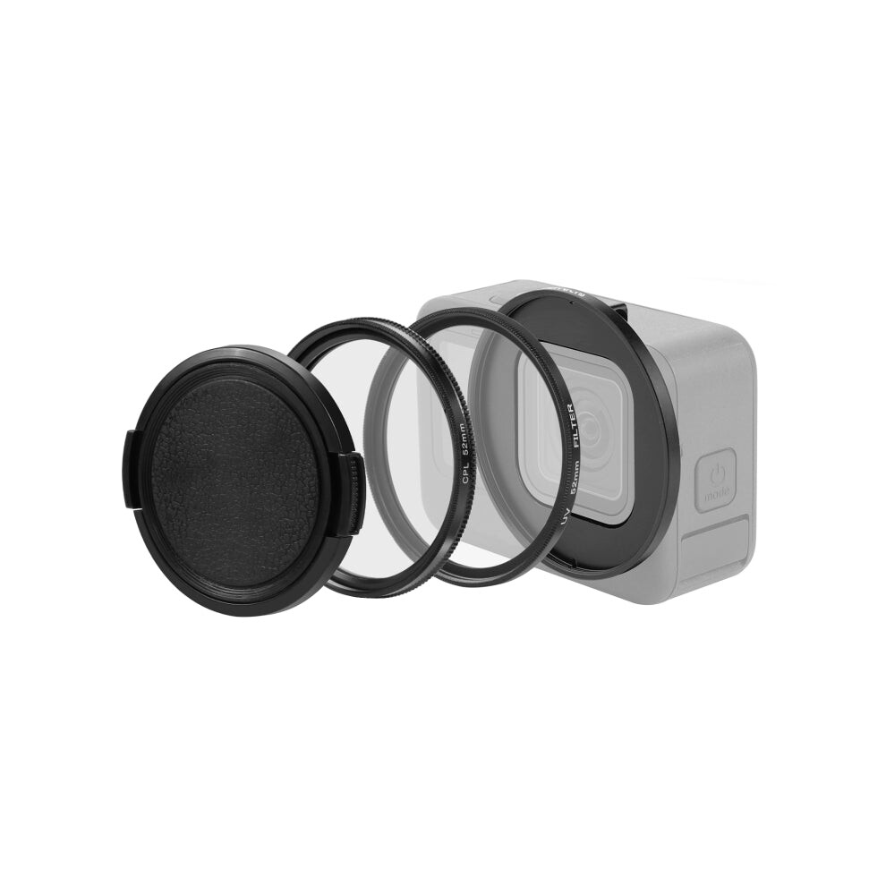 Puluz 52Mm Cpl + Uv Lens Filter With Adapter Ring For Gopro Hero12 /11 /11 Mini /10 /9 Black 3118476175157