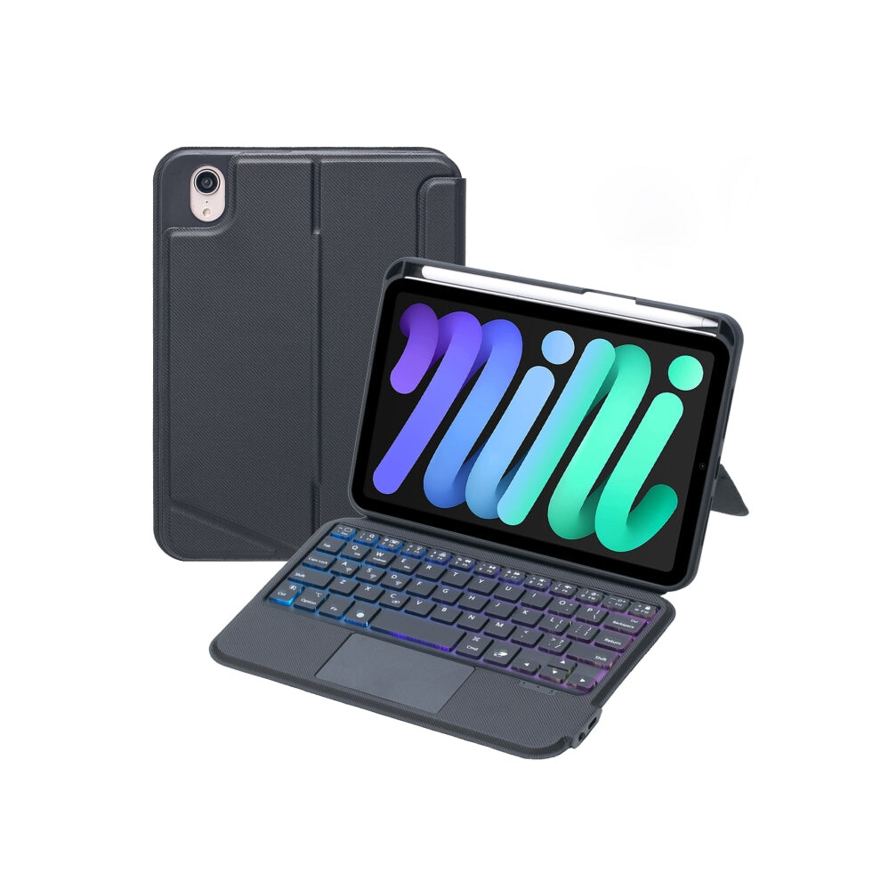 T06-As For Ipad Mini6 Touch Backlight Split Type Bluetooth Keyboard Leather Case 7640338177703