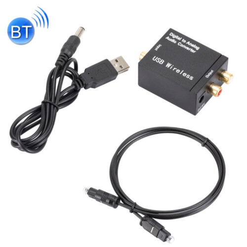 YP028 Bluetooth Digital To Analog Audio Converter, Specification: Host+USB Cable+Fiber Optic Cable 1