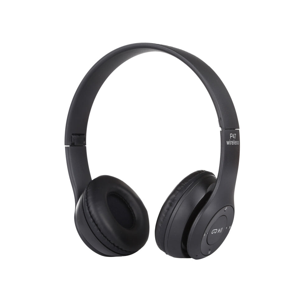 P47 Foldable Wireless Bluetooth Headphone with 3.5mm Audio Jack, Support MP3 / FM / Call(Black)