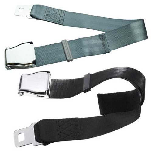 Two Point Aircraft Buckle Adjustable Seat Belt Extended Band 1