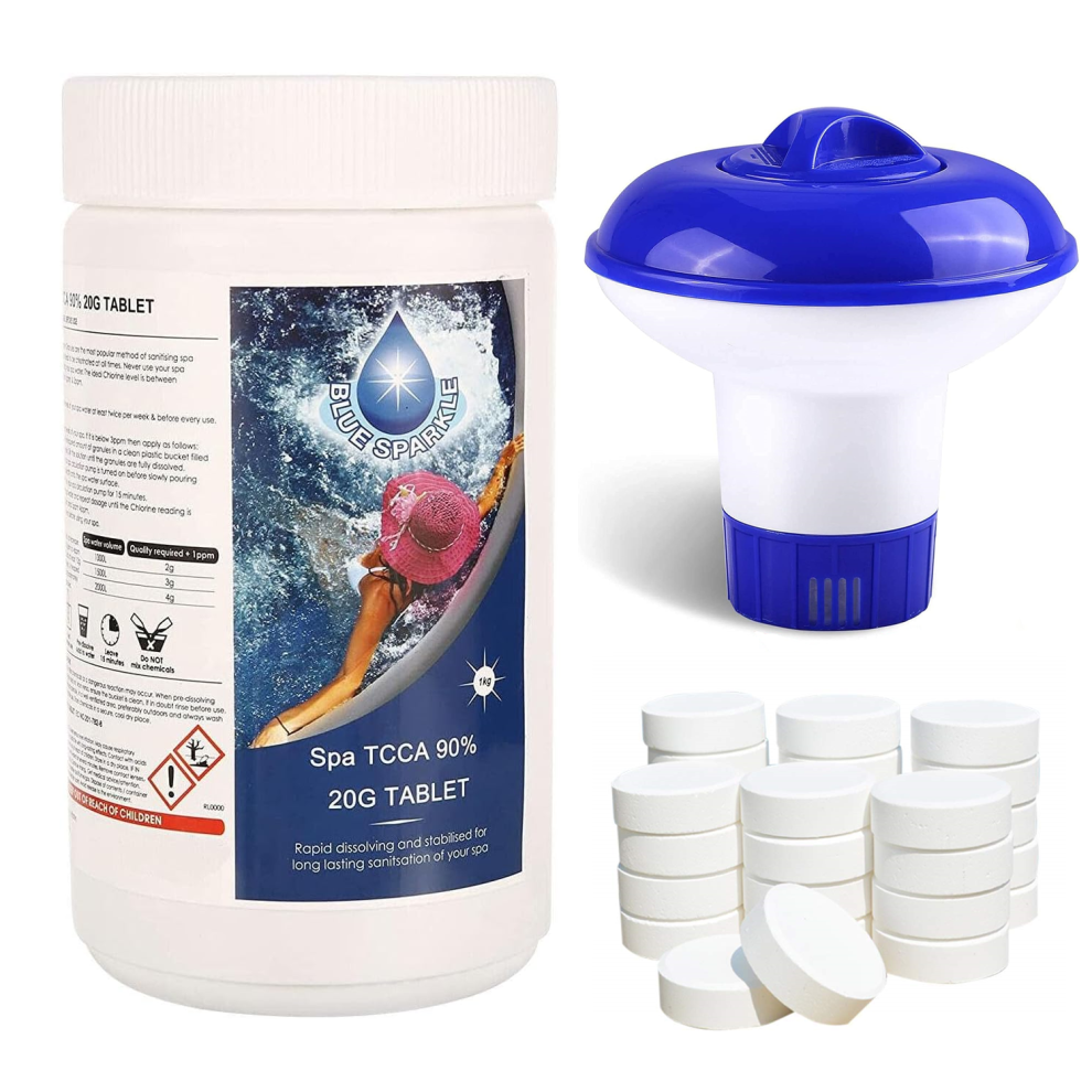 Shatchi Bel Ball Party (1Kg Chlorine Tablet+Dispenser) Chlorine Tablets With Floating Dispenser