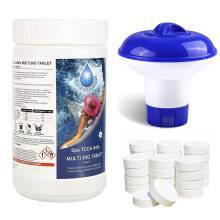 (1KG 4-in-1 Chlorine Tablet+Dispenser) Chlorine Tablets With Floating Dispenser