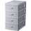 Plastic Storage Drawer Unit 4 Tier | Rattan Grey Small  Home Kitchen 4