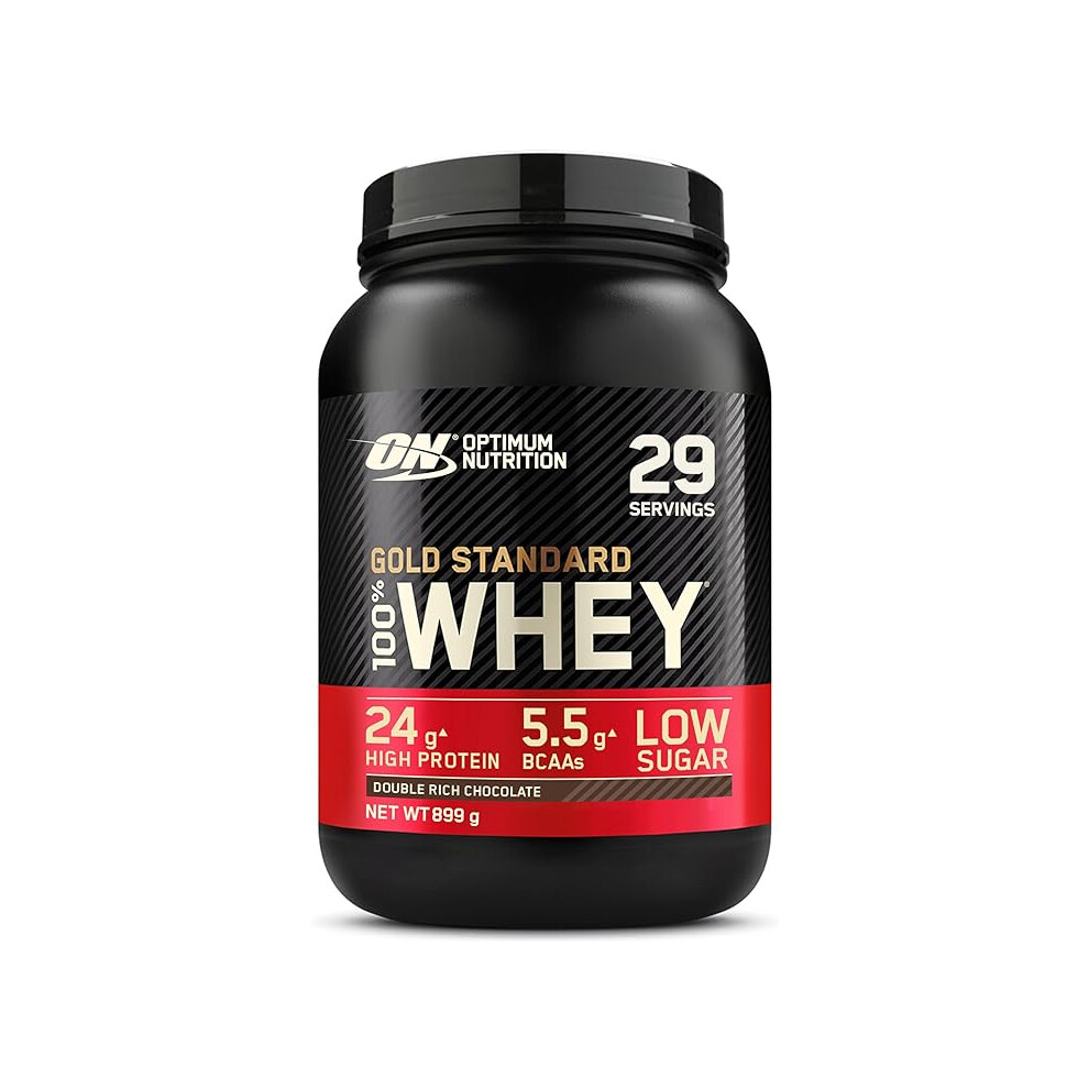 Optimum Nutrition Gold Standard Whey Protein Muscle Building Powder Glutamine Amino Acids Double Rich Chocolate 29Servings 899g Packaging May Vary