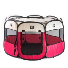 (Large Red Fabric Playpen) KCT Portable Fabric Dog Pet Play Pens Blue Red Pink