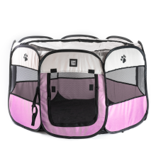 (Large Pink Fabric Playpen) KCT Portable Fabric Dog Pet Play Pens Blue Red Pink