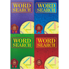 Set of 4 A5 Word Search Puzzles Pads Adults Brain Teaser Challenges