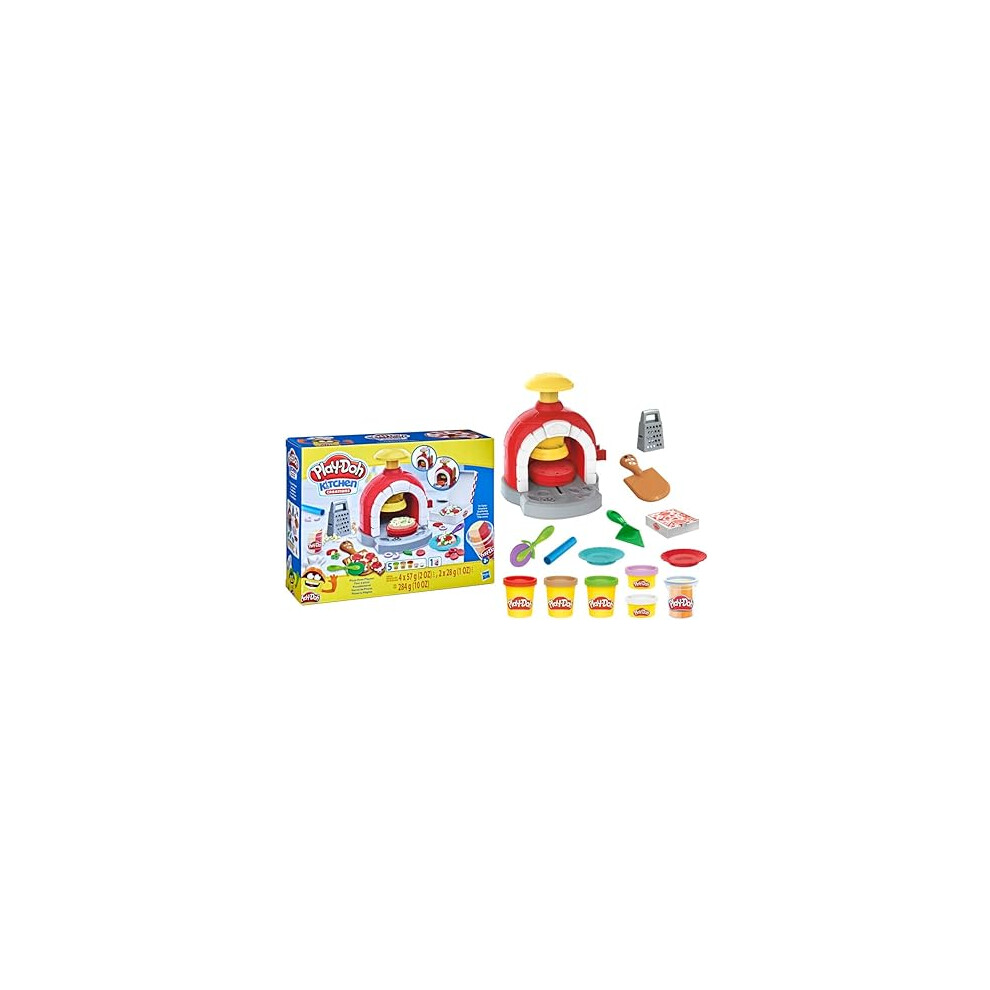 Play-Doh Kitchen Creations Pizza Oven Playset with 6 Cans of Modeling Compound and 8 Accessories