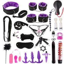(Purple) 26Pcs Nylon Bundled Toolkit Sex-Y Toys Yoga Nylon Bundle Set, Adult, Couple, Beginner Role-playing Game Toy