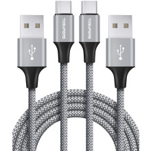 USB C Cable [3ft, 2-Pack], 3A Fast Charging USB A to Type C Charger Cable Nylon Braided for Samsung Galaxy A10e A03s A13 A32 A50 A51 A52 A53 A71, S22