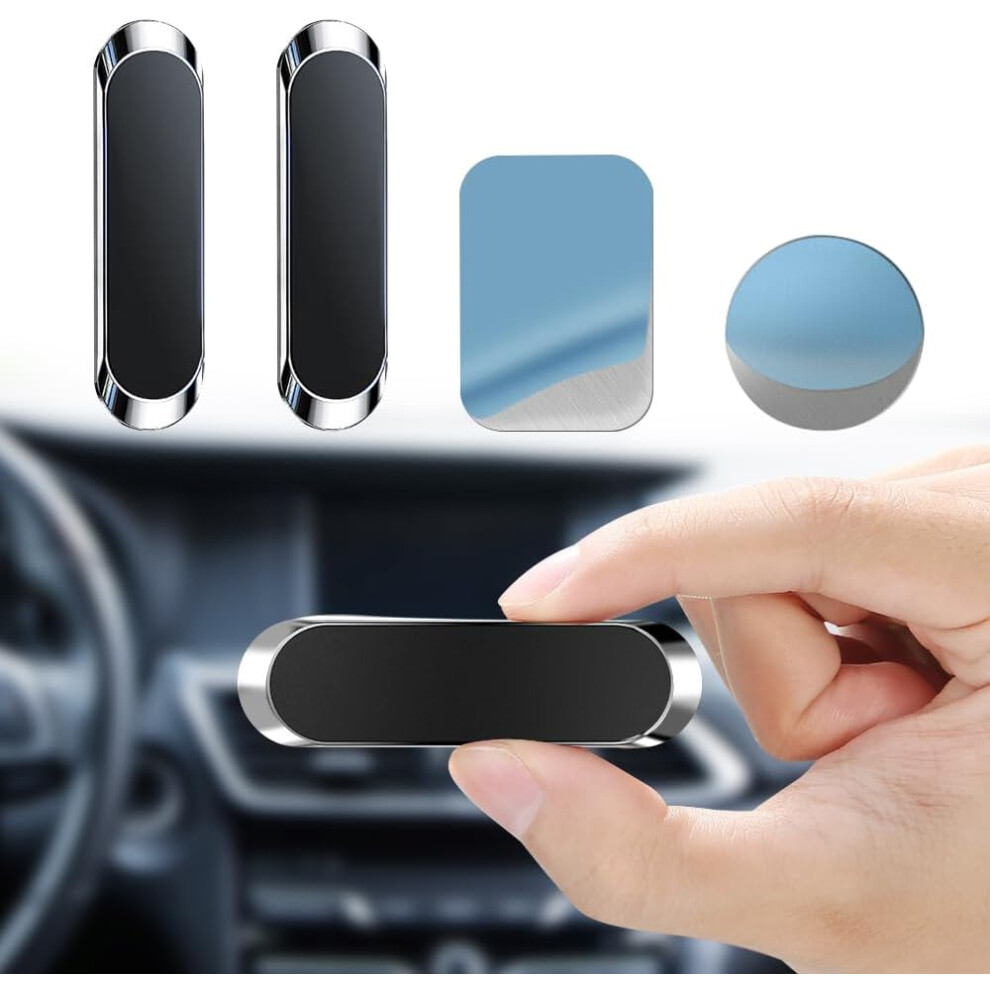 2Pcs Magnetic Phone Car Mount With Metal Plates, Car Phone Holder, Universal Mobile Phone Automobile Cradles For Dashboard Air Vent, Suitable For All 7386060607421