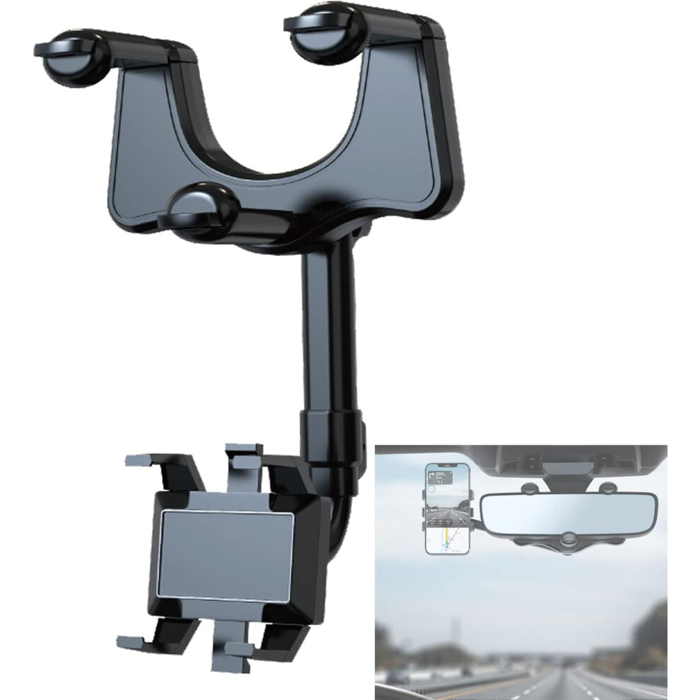 360Rotatable And Retractable Car Phone Holder Car Rearview Mirror Bracket,Multifunctional Adjustable Universal Phone Holder,Universal Phone Gps Holde 7386060608695