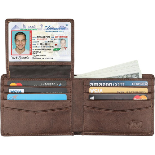 Wallet for Men-Genuine Leather RFID Blocking Bifold Stylish Wallet With 2 ID Window 2