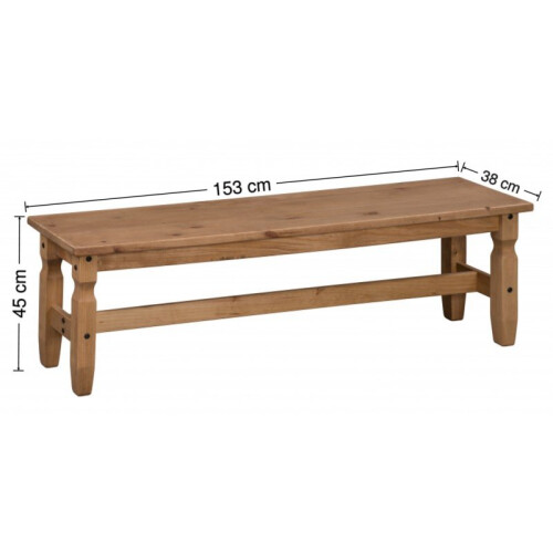 Mercers Furniture Corona 5'0" Dining Bench Solid Pine Furniture 1