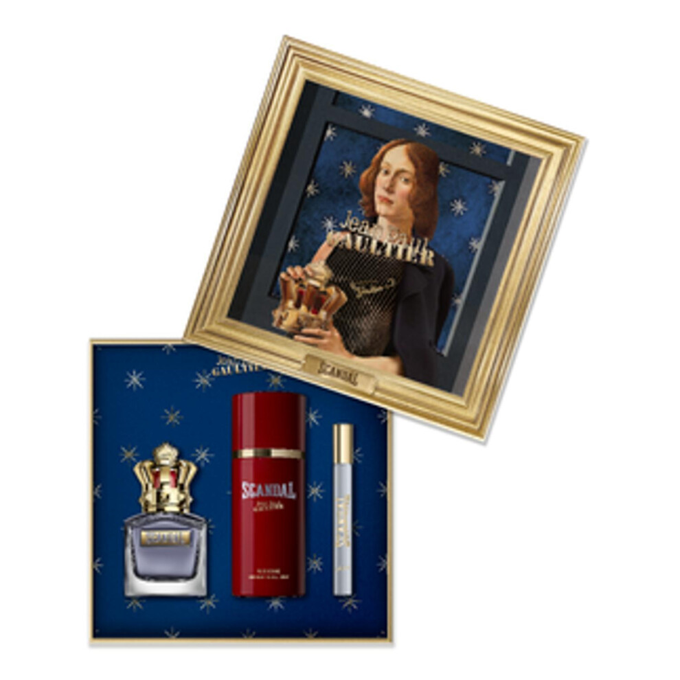 Jean Paul Gaultier Scandal Pour Homme 3Pc Gift Set Edt 50Ml +Edt 10Ml+ Deo Spray
