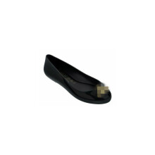 ( Black Love IV, UK 6=US8=EUR39) Ladies Flat Slip On Jelly Shoes Space Plastic Pumps Shoes