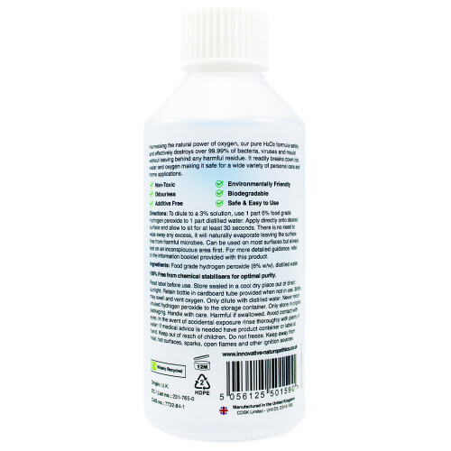 6% Food Grade Hydrogen Peroxide 250ml Unstabilized and Additive Free 1