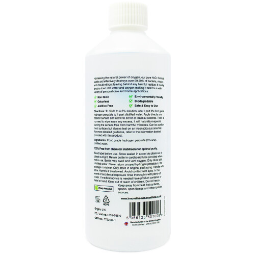 6% Food Grade Hydrogen Peroxide 500ml Unstabilized and Additive Free 1