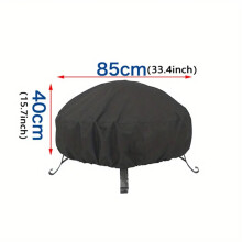 (85cm/33.46in) Outdoor Rain Dust Proof Sunscreen Fire Pot Black Cover Oxford Cloth Material