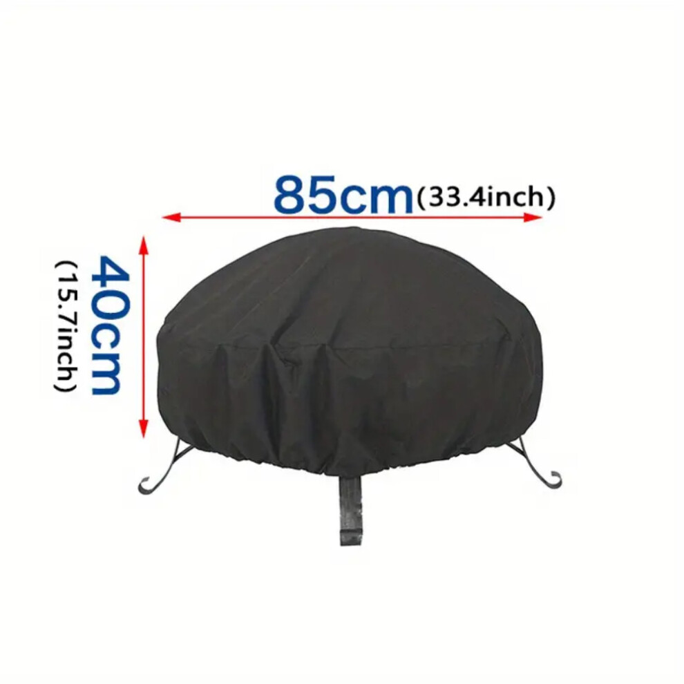 (85cm/33.46in) Outdoor Rain Dust Proof Sunscreen Fire Pot Black Cover Oxford Cloth Material
